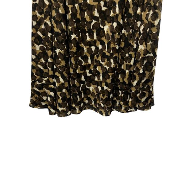 Coldwater Creek Women Maxi Skirt PL Brown Abstract Leopard Flowy Boho Whimsigoth - Picture 5 of 8